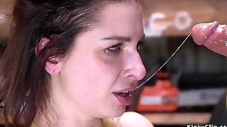 Big-bosomed Babe Screwed In Front Of Garage
