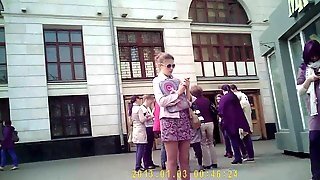 Up The Skirt In The Moscow Metro