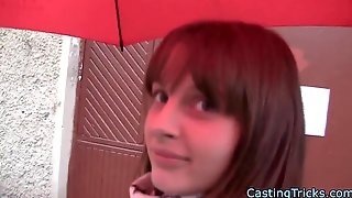 Petite Casting Babe Sucks Cock For Cash