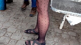 Hot Legs In Black Pantyhose