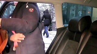 Driver Fucks A Blonde As Well As Her Fake Melons In The Taxi