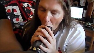 Grandma Worships And Blows Big Black Cock