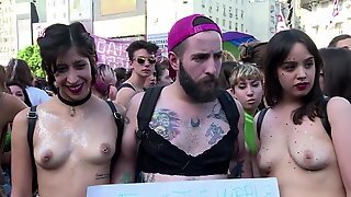 Topless Argentinian Protesters