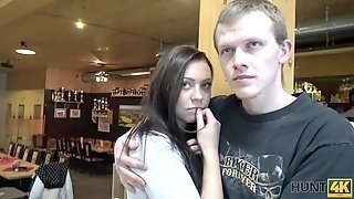 Hunt4k. Shy Teenager Copulates With Man In Bar While...