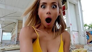 Blonde Haired Latina With Perky Tits Banged Outdoors
