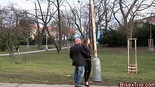 Bi Babe Gets Tits Spunked
