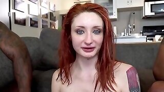 Red Haired Beauty, Violet Monroe Had Interracial Threesome With Black Guys, In Her New Kitchen