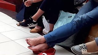 Relaxing Her Sexy Bare Feets Toes, Soft Soles
