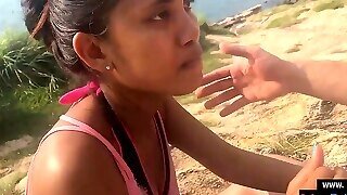 Chinese Fledgling Girlfriend Gives Boyfriend A Blowjob In Public
